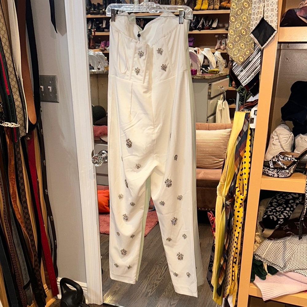 Embellished White Jumpsuit - Picture 4 of 4